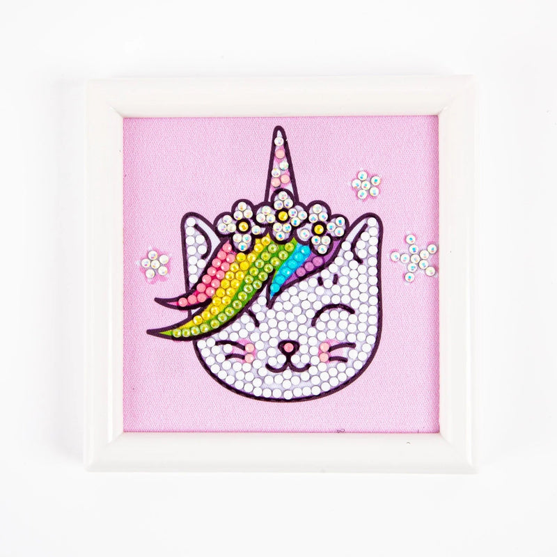 DIAMOND DOTZ - Uni Puss - Frame Included (3.7" x 3.7" - 9.5cm x 9.5cm) Arts & Crafts