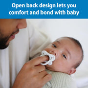 Dr Brown's - HappyPaci One - Piece Silicone Pacifier, 0 - 6m, Light Blue, Blue, White, 3 - Pack Mother & Baby
