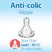 Dr Brown's - Level 1 Silicone Narrow Nipple, 2 - Pack Mother & Baby