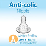 Dr Brown's - Level 3 Silicone Narrow Nipple, 2 - Pack Mother & Baby
