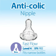 Dr Brown's - Level 4 Silicone Narrow Nipple, 2 - Pack Mother & Baby