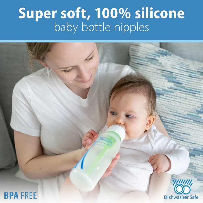Dr Brown's - Preemie Flow Silicone Narrow Nipple, 2 - Pack Mother & Baby