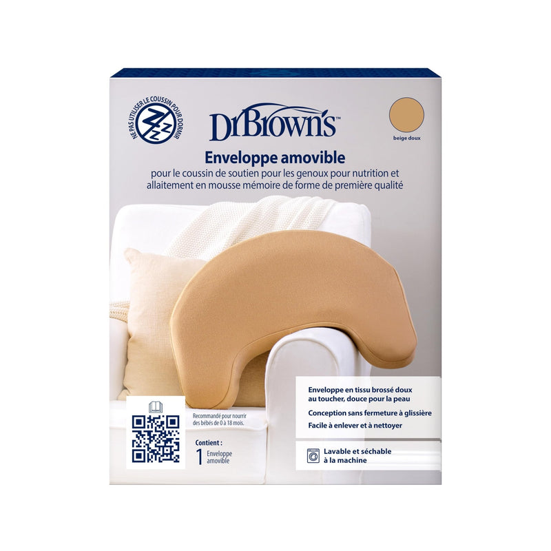 Dr Brown's - Removable Cover for Premium Memory Foam Feeding & Nursing Lap Support Mother & Baby Gentle Beige