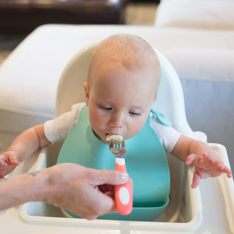 Dr Brown's - Soft Grip Spoon & Fork Set, Coral Mother & Baby