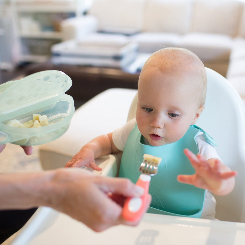 Dr Brown's - Soft Grip Spoon & Fork Set, Coral Mother & Baby
