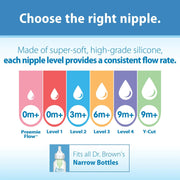 Dr Brown's - Y - Cut Silicone Narrow Nipple, 2 - Pack Mother & Baby