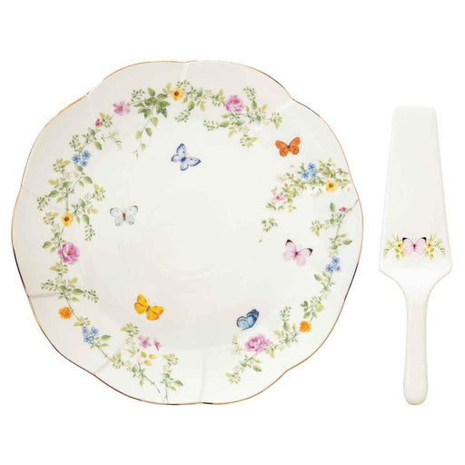 Easy Life - DANCING BUTTERFLIES - Cake Plate with Server | 32 cm / 12.5 in Home & Kitchen