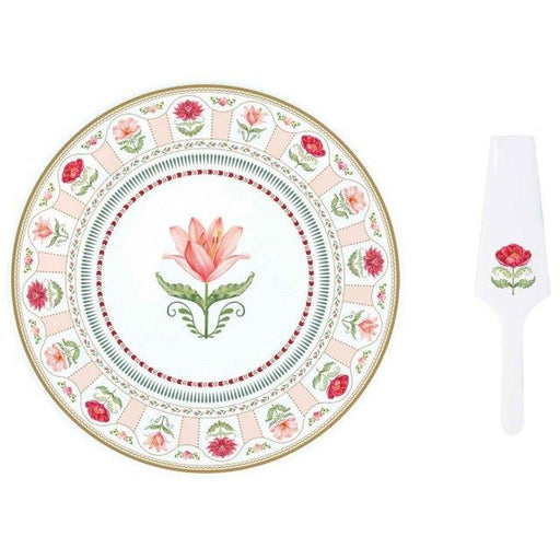Easy Life - FLOWERY - Cake Plate with Server | 32 cm / 12.6 in Home & Kitchen