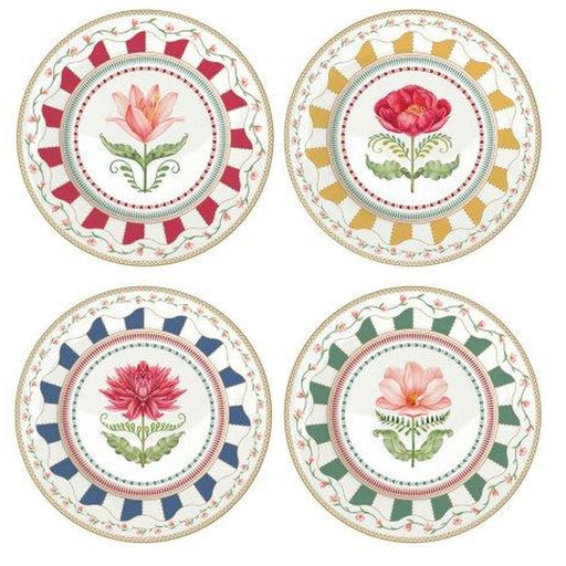 Easy Life - FLOWERY - Dessert Plate - Set of 4 | 19 cm / 7.5 in Home & Kitchen