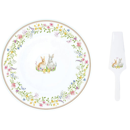 Easy Life - HAPPY EASTER - Cake Plate with Server | 32 cm / 12.6 in Home & Kitchen