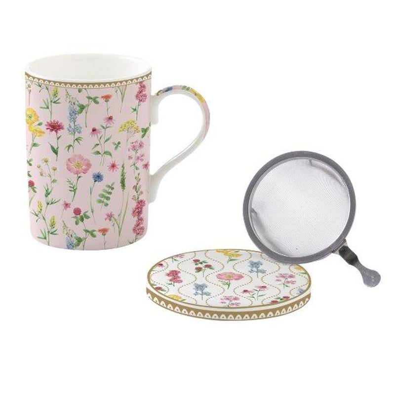 Easy Life - MEADOW FLOWERS - Infuser Mug | 350 ml / 12 oz Home & Kitchen