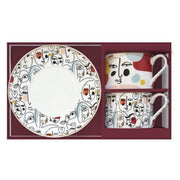 Easy Life - MODERNISM - Cups & Saucer Set of 2 | 240 ml / 8 oz Home & Kitchen