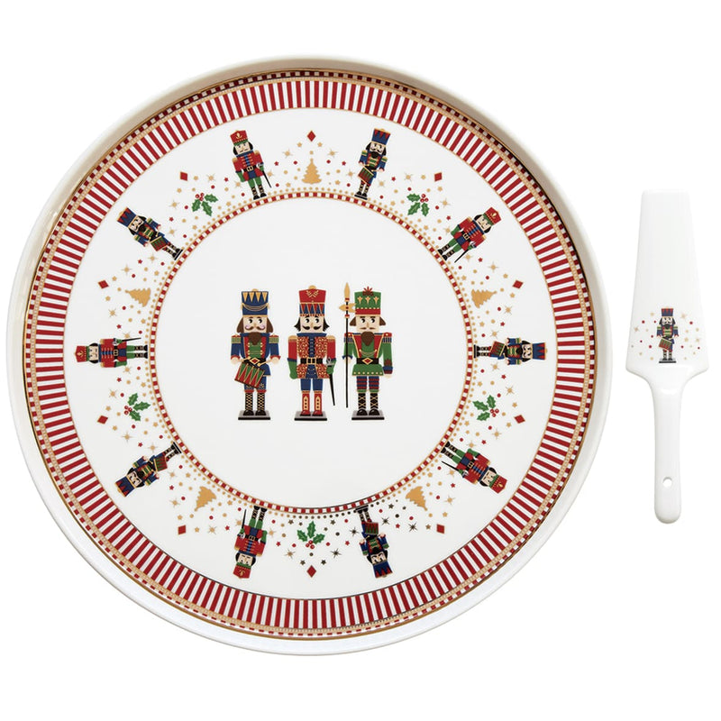 Easy Life - NUTCRACKER - Cake Plate with Server | 32 cm / 12.6 in Home & Kitchen