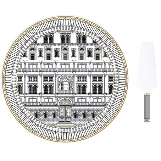 Easy Life - PALAZZO - Cake Plate with Server - (Plate) | 32 cm / 12.6 in Home & Kitchen