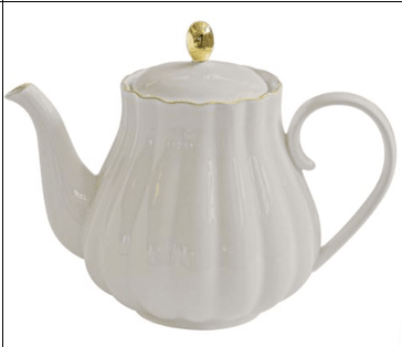 Easy Life - ROYALE - Teapot - with Golden Accent Home & Kitchen Grey