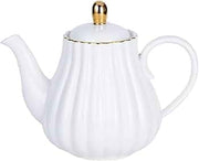 Easy Life - ROYALE - Teapot - with Golden Accent Home & Kitchen White