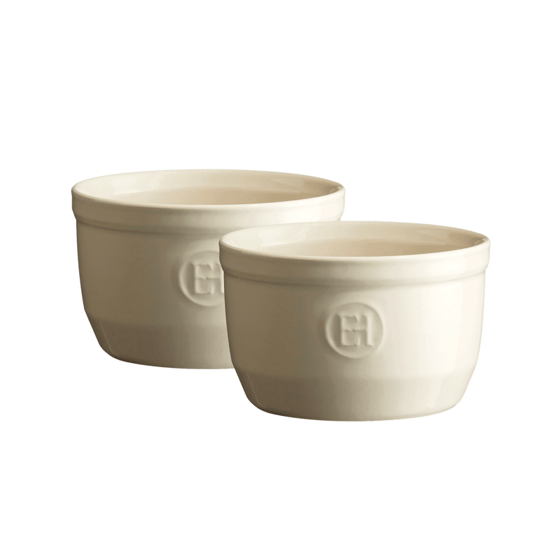 Emile Henry No. 10 Ramekins in Clay White, set of 2, 8.5 oz
