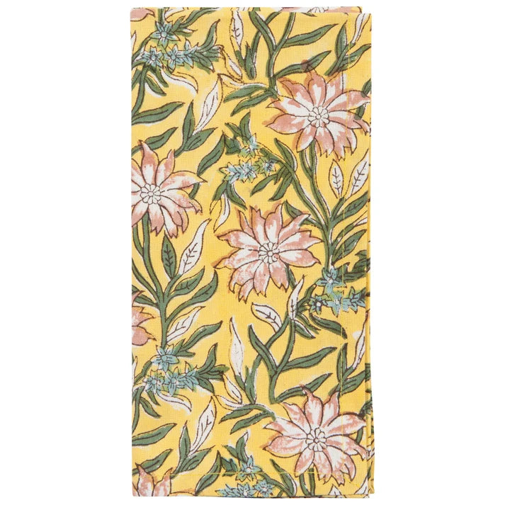 Heirloom - Clematis Block Print Napkins Set of 4