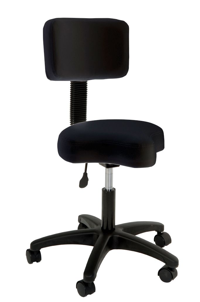 Futura - Black Deluxe Ergo Stool With Backrest Business & Industrial