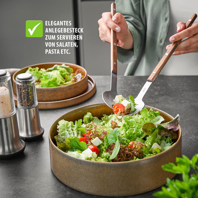 Gefu - Salad Server Set Walnut FILIGO Home & Kitchen