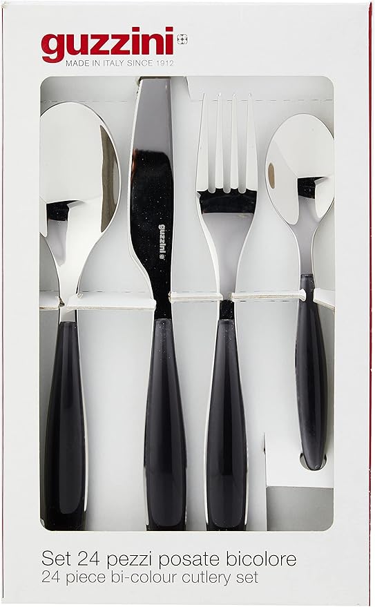 Guzzini - FEELING - 24 PIECE CUTLERY SET - Black Home & Kitchen