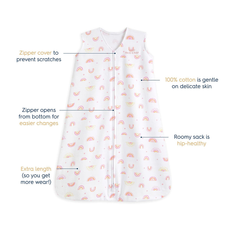 HALO - 100% Cotton Sleepsack Wearable Blanket Mother & Baby Sunshine Rainbows S