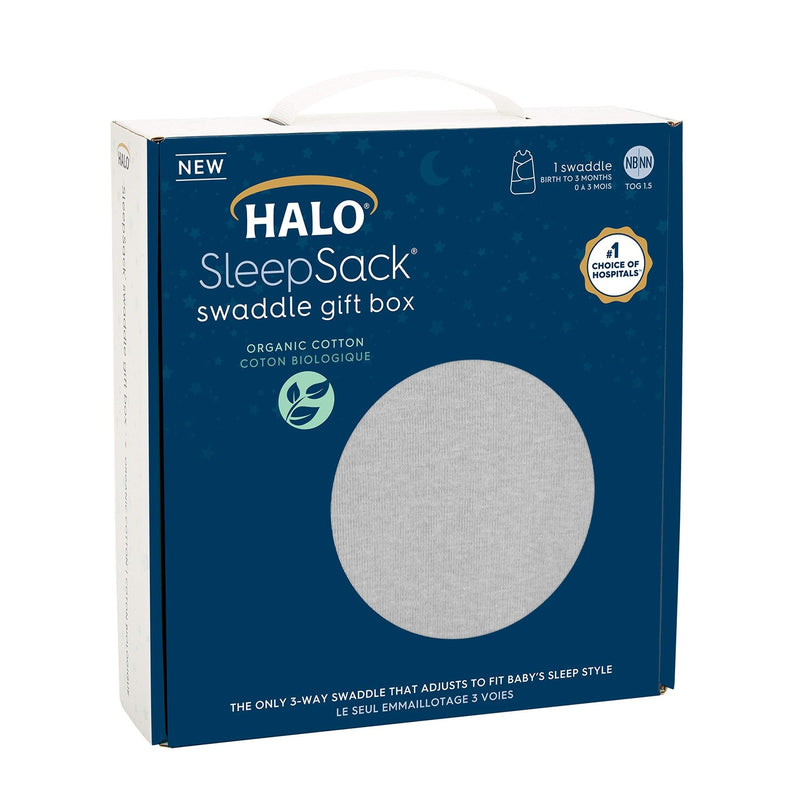 HALO - 100% Organic Cotton Sleepsack Swaddle (TOG 1.5) In Gift Box | Cloud - Neutral - born Mother & Baby