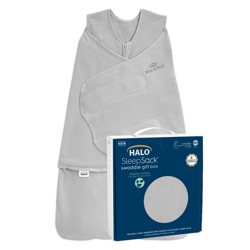 HALO - 100% Organic Cotton Sleepsack Swaddle (TOG 1.5) In Gift Box | Cloud - Neutral - born Mother & Baby