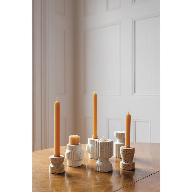 Heirloom - Altis Travertine Candle Holder Short Home & Kitchen