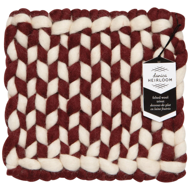 Heirloom - Braid Felt Wool Trivet - Garnet Home & Kitchen