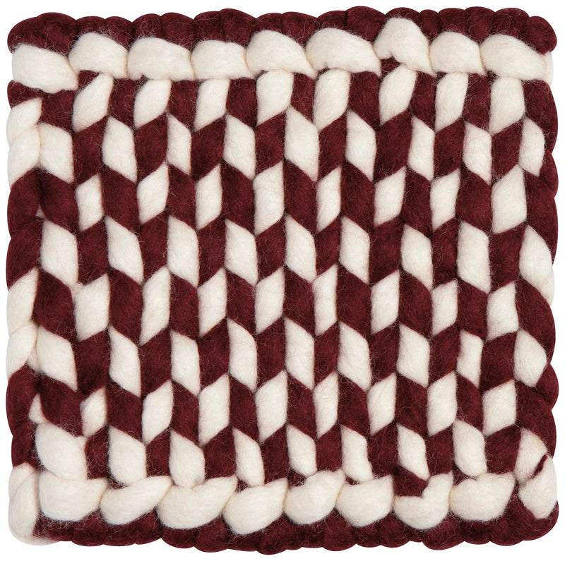 Heirloom - Braid Felt Wool Trivet - Garnet Home & Kitchen