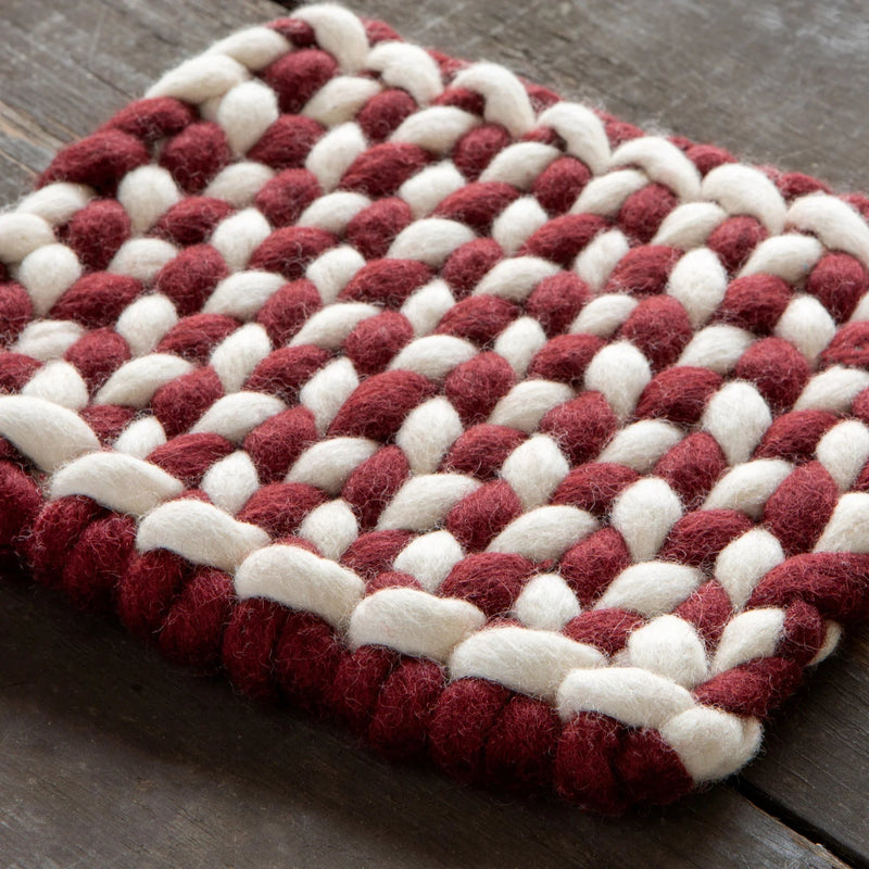 Heirloom - Braid Felt Wool Trivet - Garnet Home & Kitchen