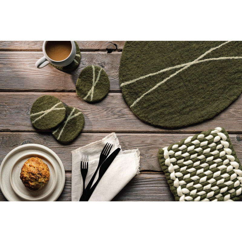 Heirloom - Braid Felt Wool Trivet - Olive Branch Home & Kitchen