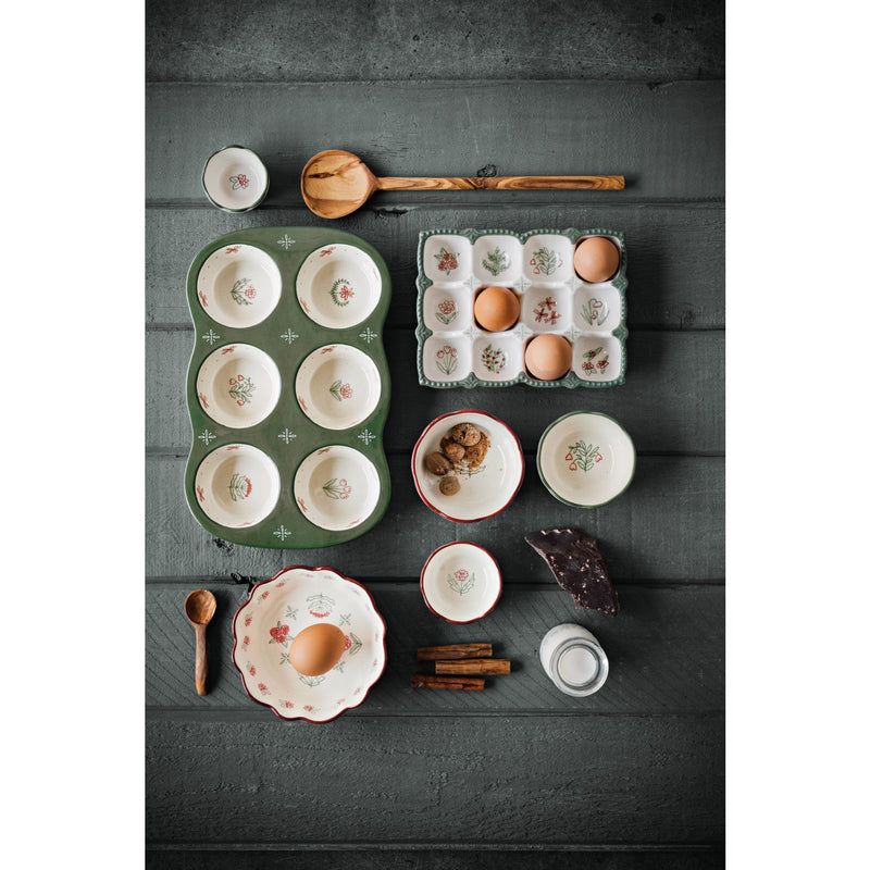 Heirloom - Camellia Stoneware Muffin Pan Home & Kitchen