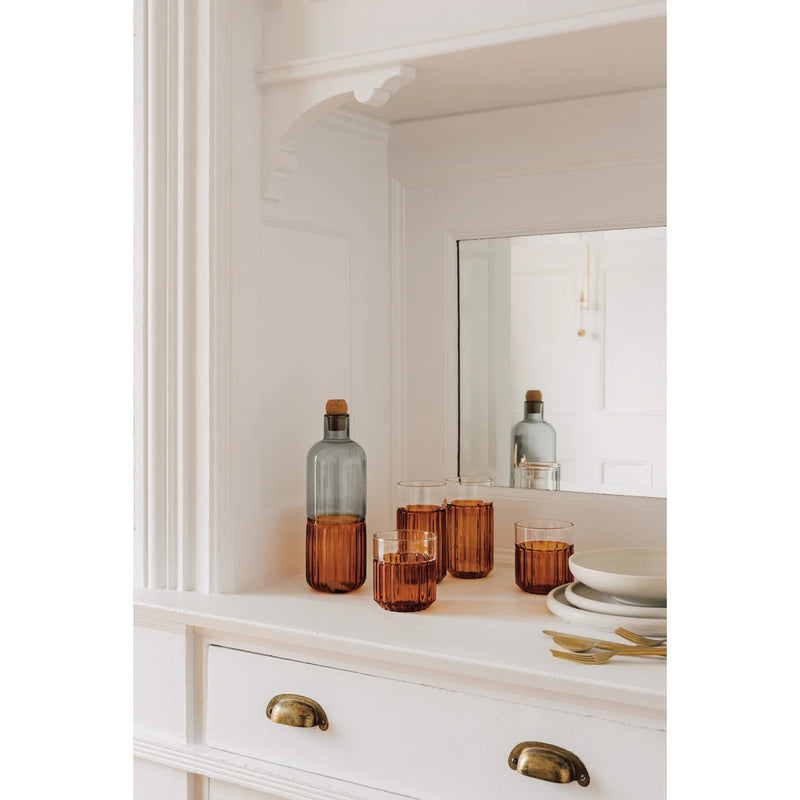 Heirloom - Channel Glass 14 oz - Amber Home & Kitchen