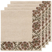Heirloom - Elysian Block Print Napkins Set of 4 Home & Kitchen
