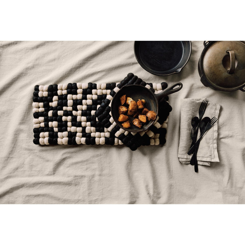 Heirloom - Ember Wool Felt Ball Trivet Home & Kitchen
