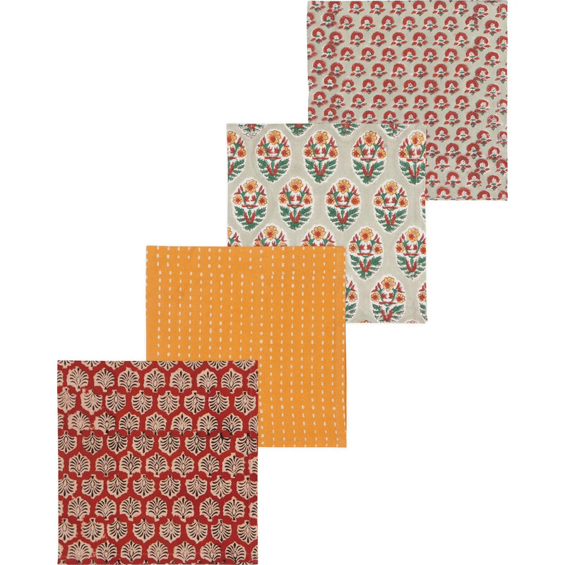 Heirloom - Field Block Print Napkins Set of 4 Home & Kitchen