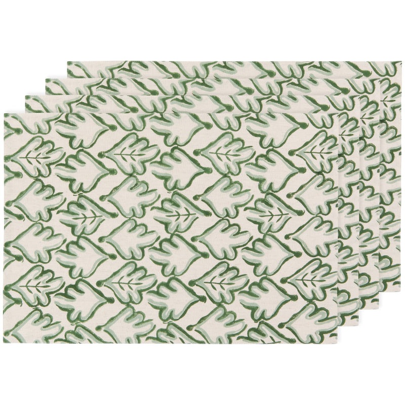 Heirloom - Hedge Block Print Placemats Set of 4 Home & Kitchen