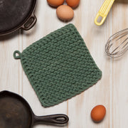 Heirloom - Jade Green Knit Potholder Home & Kitchen