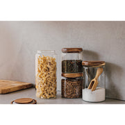 Heirloom - Jar Glass Acacia Small Home & Kitchen