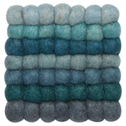 Heirloom - Lagoon Wool Felt Ball Coasters Set of 4 Home & Kitchen