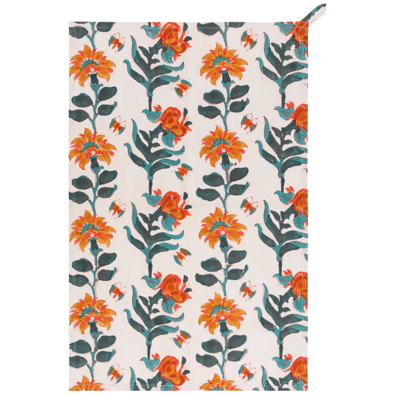 Heirloom - Marigold Block Print Dishtowel Home & Kitchen