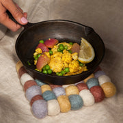 Heirloom - Ochre Wool Felt Ball Trivet Home & Kitchen