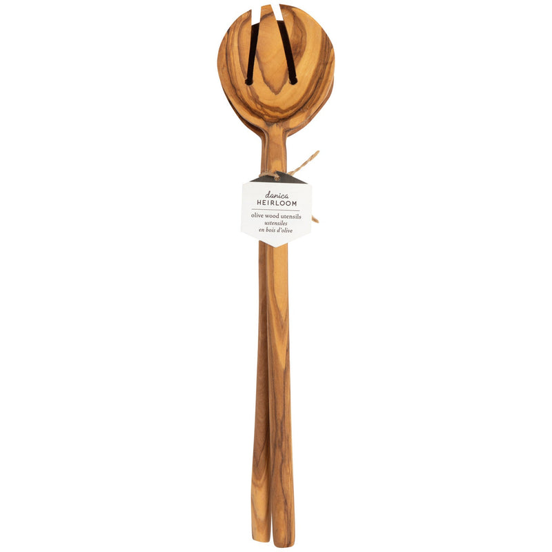Heirloom - Olive Wood Salad Servers Set of 2 Home & Kitchen