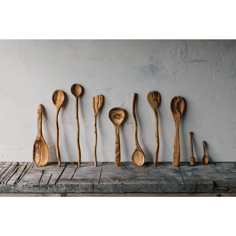 Heirloom - Olive Wood Wavy Salad Servers Set of 2 Home & Kitchen