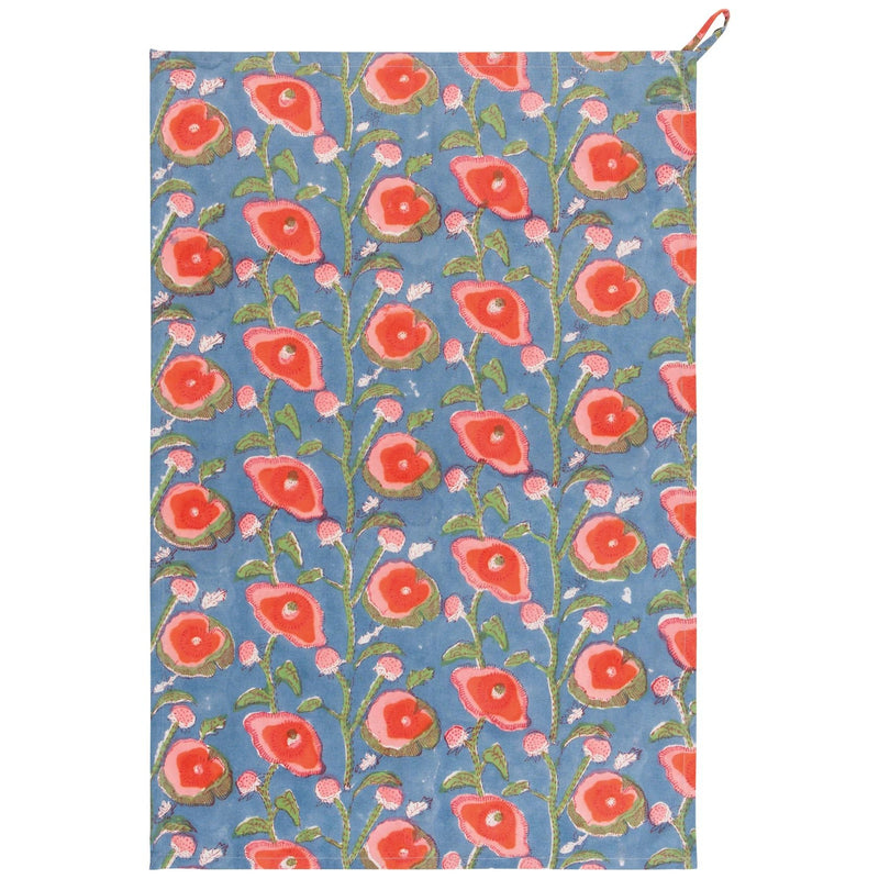 Heirloom - Poppy Block Print Dishtowel Home & Kitchen