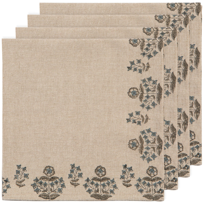 Heirloom - Salvia Block Print Napkins Set of 4 Home & Kitchen