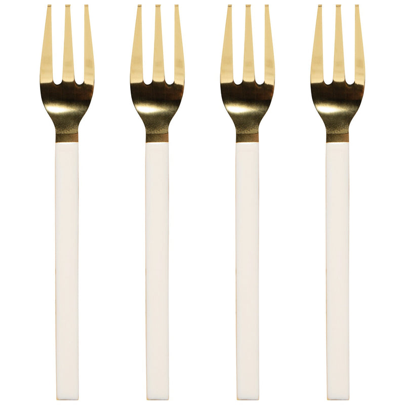Heirloom - Set/4 Dessert Fork IvoryGold Home & Kitchen
