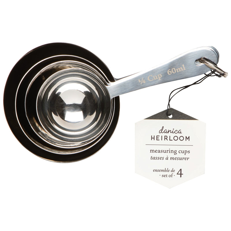 Heirloom - Set/4 Measuring Cup Silver Home & Kitchen